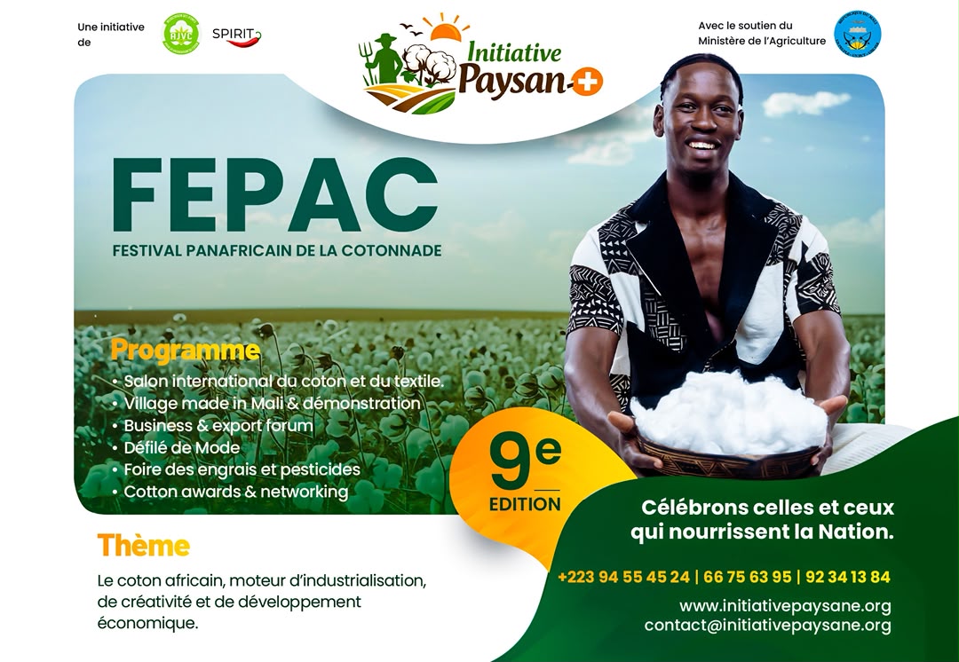 Champs et plantation de coton au Mali